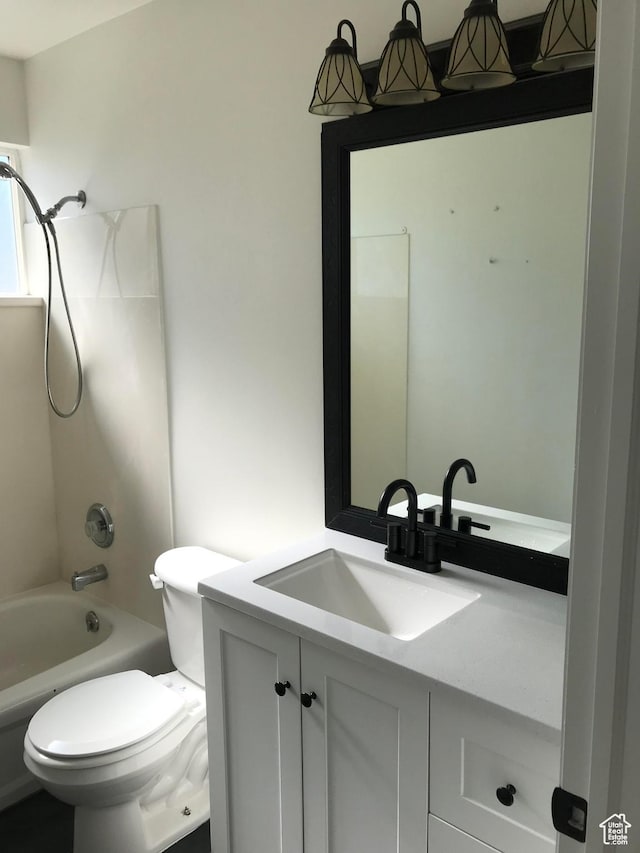 6116 W Graceland Way, West Jordan, UT 84081 - bathroom with tub / shower combination, toilet, and vanity
