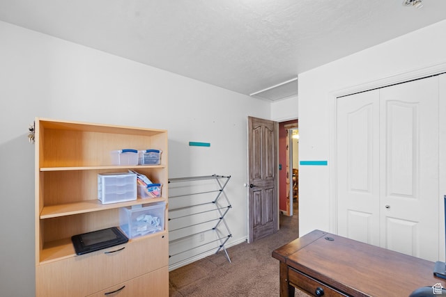 view of carpeted office space