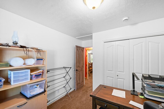 18509 Jefferson Ave, Eagle Mountain, UT 84013 - carpeted home office with a textured ceiling