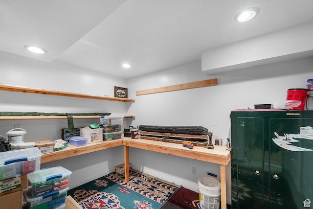 interior space with recessed lighting