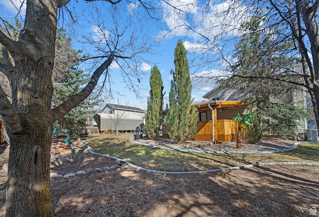 view of yard with cooling unit