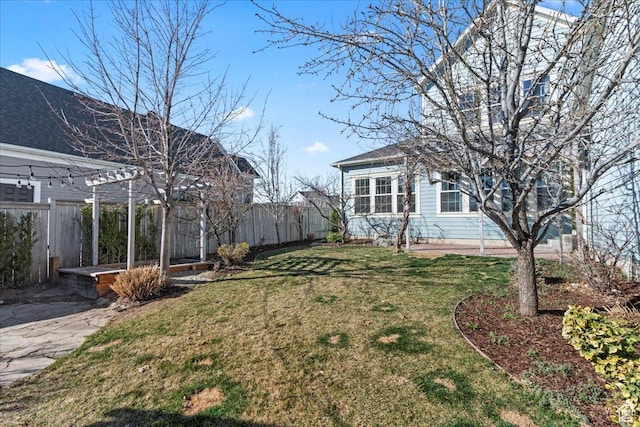 view of yard with fence