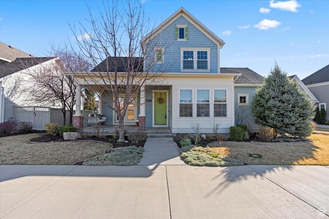 view of front of property with covered porch