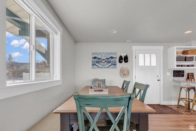 660 S Bear Lake Blvd, Garden City, UT 84028 - dining area with wood finished floors, recessed lighting, and baseboards