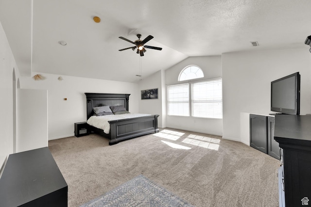 1867 E Indian Ln, Layton, UT 84040 - bedroom with vaulted ceiling, carpet, and a ceiling fan
