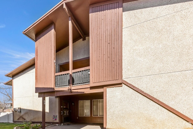 exterior space with stucco siding