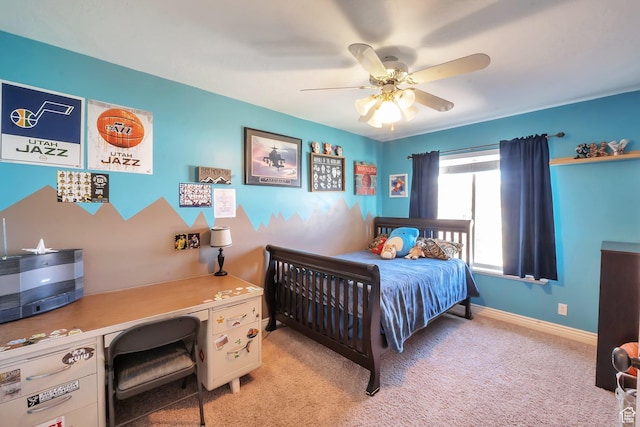 6092 W 13400 S, Herriman, UT 84096 - bedroom with light colored carpet, ceiling fan, and baseboards