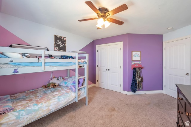 6092 W 13400 S, Herriman, UT 84096 - bedroom with light carpet, a closet, baseboards, and ceiling fan