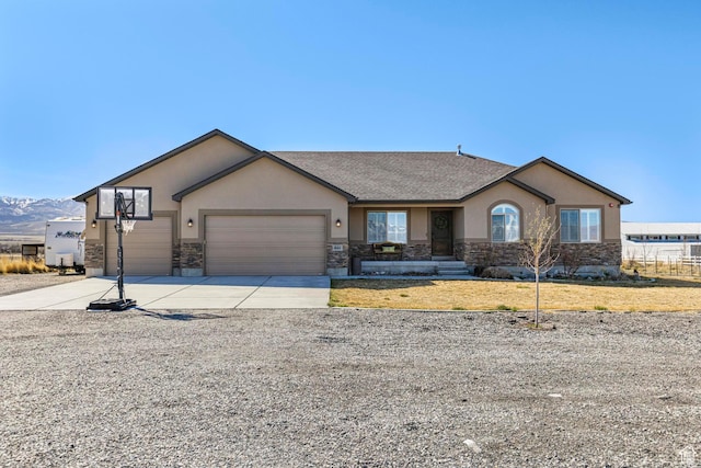 841 N Hale St Unit 1, Grantsville, UT 84029 - ranch-style house featuring roof with shingles, driveway, stucco siding, and a garage