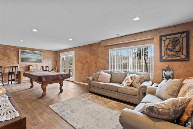 7217 W Mccuiston Ave S, Herriman, UT 84096 - recreation room with wood finished floors, french doors, recessed lighting, and billiards