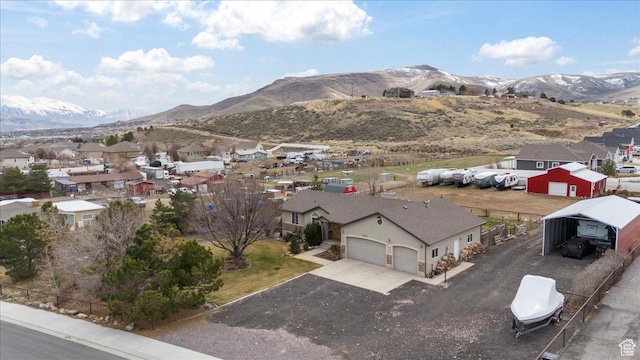 7217 W Mccuiston Ave S, Herriman, UT 84096 - birds eye view of property with a residential view and a mountain view