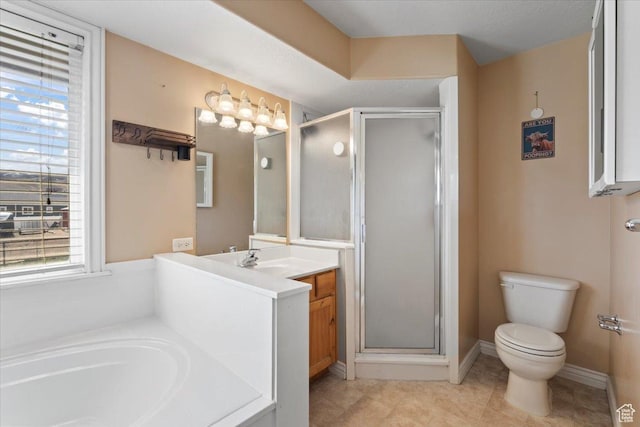 7217 W Mccuiston Ave S, Herriman, UT 84096 - bathroom with plenty of natural light, a stall shower, and toilet