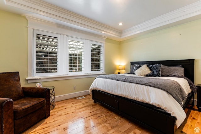 2503 W State Road 32, Peoa, UT 84061 - bedroom with ornamental molding, light wood-type flooring, and recessed lighting