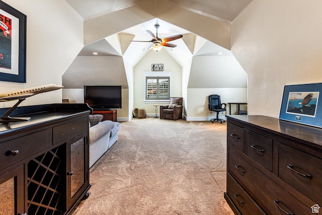 2503 W State Road 32, Peoa, UT 84061 - bedroom with baseboards, lofted ceiling, and light colored carpet