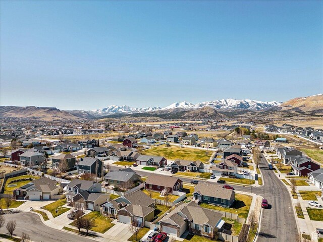 6403 W Muzzle Loader Dr, Herriman, UT 84096 - bird's eye view with a residential view and a mountain view