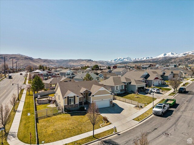 6403 W Muzzle Loader Dr, Herriman, UT 84096 - drone / aerial view with a mountain view and a residential view