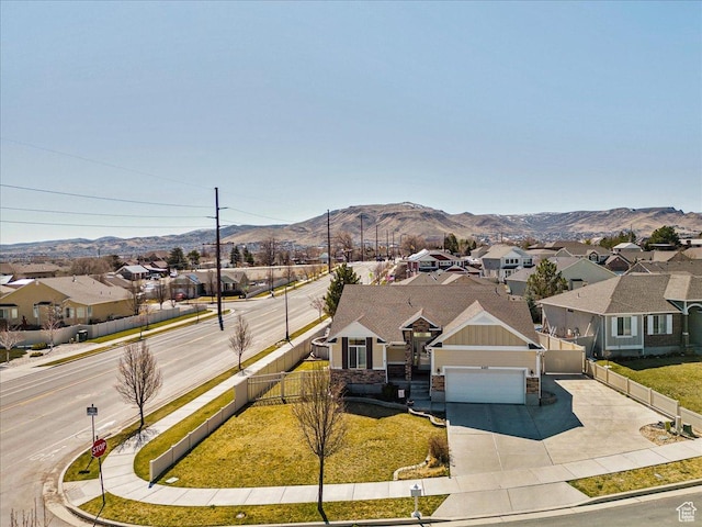 6403 W Muzzle Loader Dr, Herriman, UT 84096 - exterior space with a mountain view and a residential view