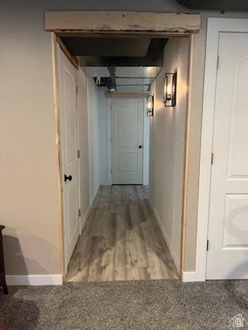6403 W Muzzle Loader Dr, Herriman, UT 84096 - hallway with baseboards and light wood-style floors