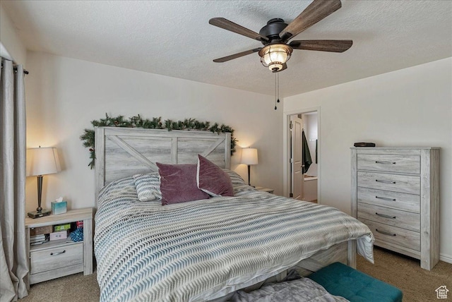 6403 W Muzzle Loader Dr, Herriman, UT 84096 - carpeted bedroom with ceiling fan and a textured ceiling