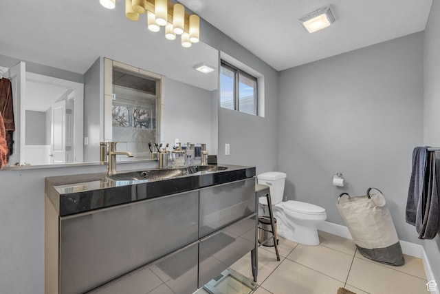 175 E Millerberg Dr S, Sandy, UT 84070 - full bath with a shower, tile patterned flooring, vanity, toilet, and baseboards