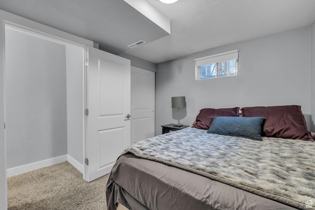 175 E Millerberg Dr S, Sandy, UT 84070 - bedroom featuring light carpet, baseboards, visible vents, and a textured ceiling