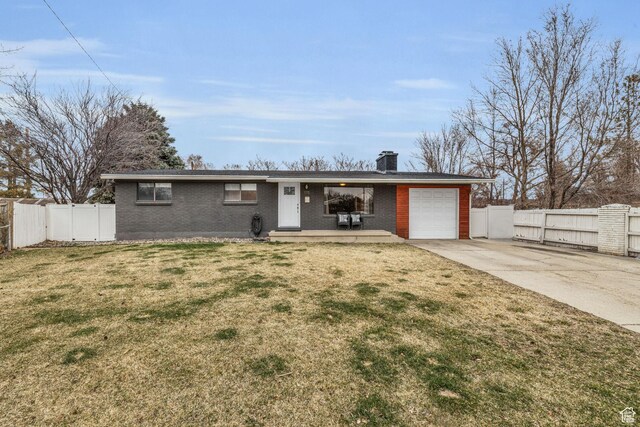 175 E Millerberg Dr S, Sandy, UT 84070 - ranch-style house featuring fence, a gate, an attached garage, and brick siding
