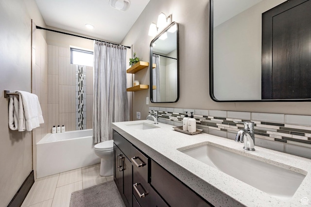 3788 Blackstone Dr Unit 19, Park City, UT 84098 - full bath with shower / tub combo, a sink, toilet, and decorative backsplash