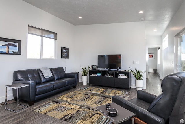 405 W 1000 N, Torrey, UT 84775 - living area with dark wood-style floors, baseboards, and recessed lighting