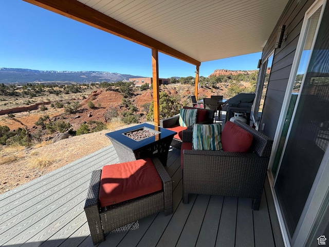 405 W 1000 N, Torrey, UT 84775 - deck with an outdoor fire pit and a mountain view