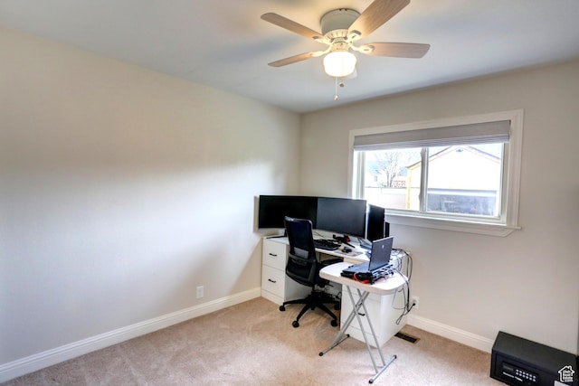 410 N 250 W, Springville, UT 84663 - office space featuring baseboards, a ceiling fan, and light carpet