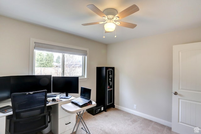 410 N 250 W, Springville, UT 84663 - office with light colored carpet, baseboards, and a ceiling fan