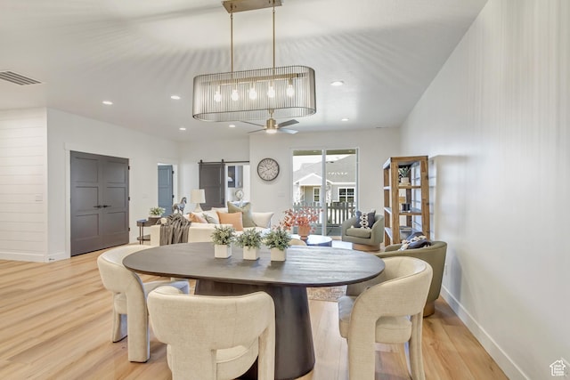 813 S 1260 W Unit 111, Heber City, UT 84032 - dining area featuring baseboards, visible vents, light wood-style flooring, and a ceiling fan