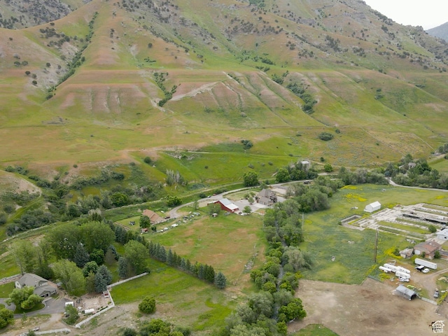 aerial view with a rural view