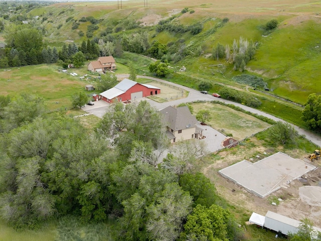 aerial view with a rural view