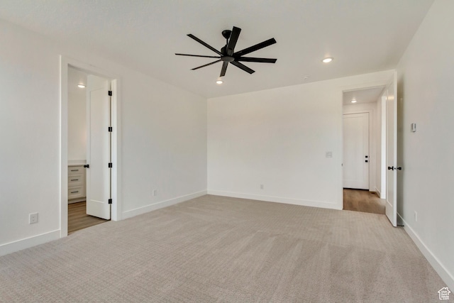 8077 N Bristle Cone Rd, Eagle Mountain, UT 84005 - unfurnished room with baseboards, recessed lighting, carpet flooring, and a ceiling fan