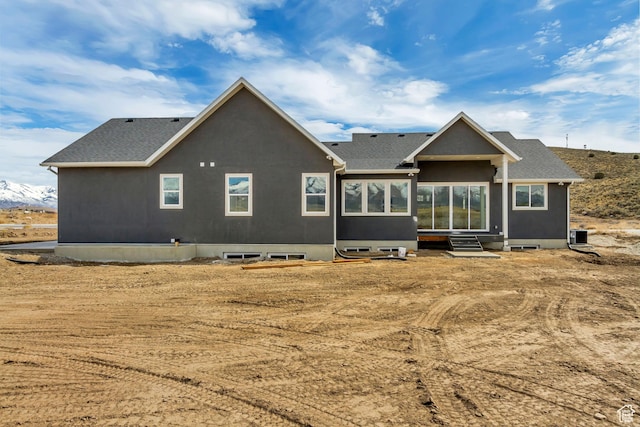 8077 N Bristle Cone Rd, Eagle Mountain, UT 84005 - back of house with roof with shingles and entry steps