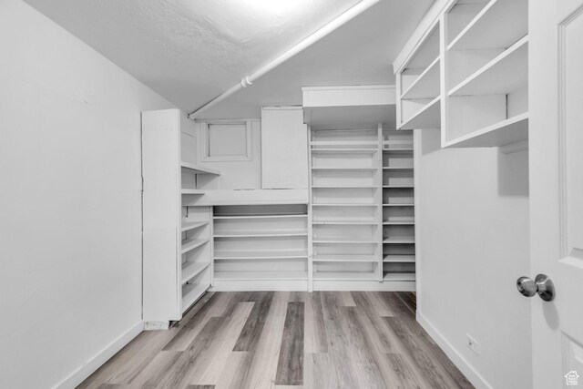 spacious closet with wood finished floors