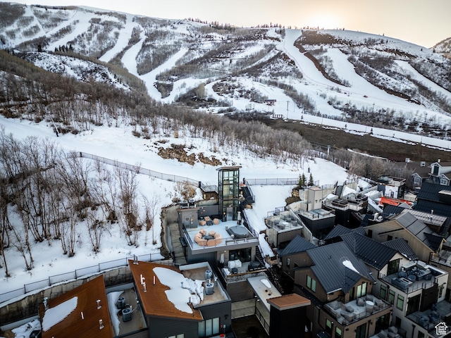 1271 Lowell Ave Unit D201, Park City, UT 84060 - snowy aerial view with a mountain view