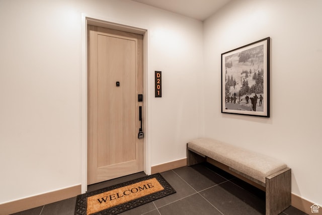 1271 Lowell Ave Unit D201, Park City, UT 84060 - doorway to outside with dark tile patterned flooring and baseboards