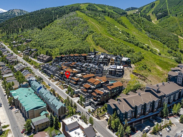 1271 Lowell Ave Unit D201, Park City, UT 84060 - aerial view of property's location featuring a mountainous background and a forest