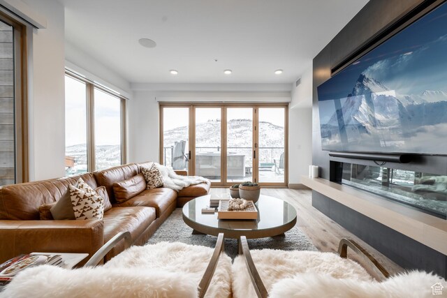 1271 Lowell Ave Unit D201, Park City, UT 84060 - living room featuring wood finished floors and recessed lighting