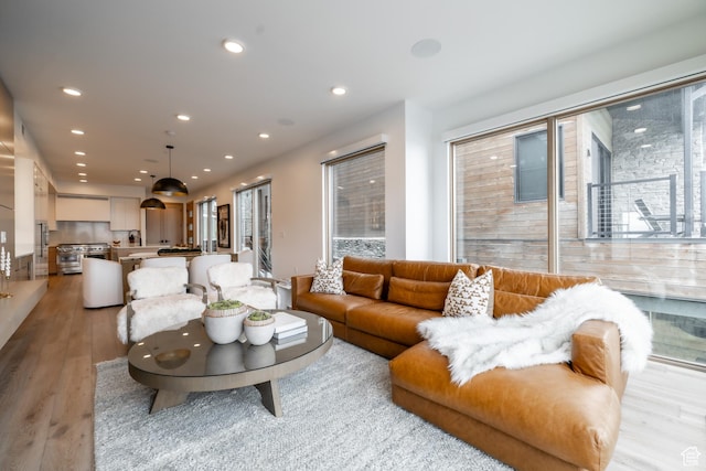 1271 Lowell Ave Unit D201, Park City, UT 84060 - living room with light wood-type flooring, recessed lighting, and plenty of natural light