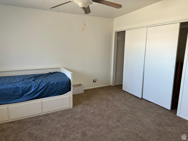 55 W Main St, Grantsville, UT 84029 - unfurnished bedroom with carpet floors, a closet, and ceiling fan