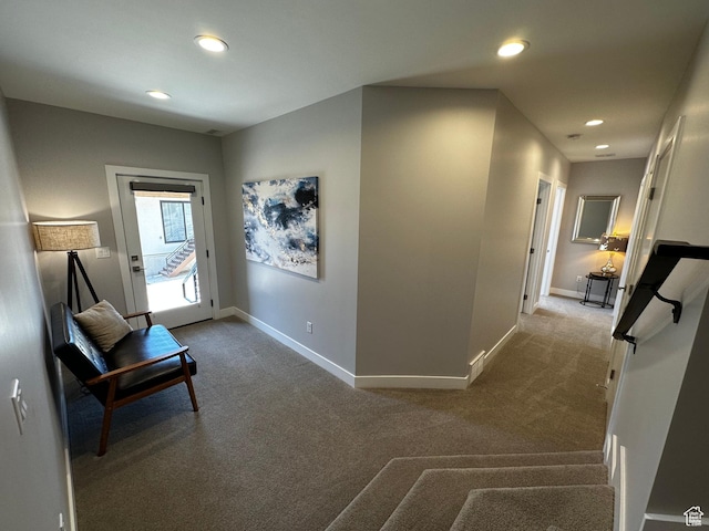 818 E Miner Way Unit 34, Hideout, UT 84036 - hallway featuring carpet floors, baseboards, and recessed lighting