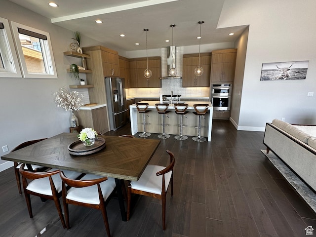 818 E Miner Way Unit 34, Hideout, UT 84036 - dining room with recessed lighting, baseboards, and dark wood finished floors