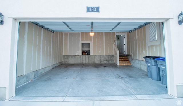 view of garage