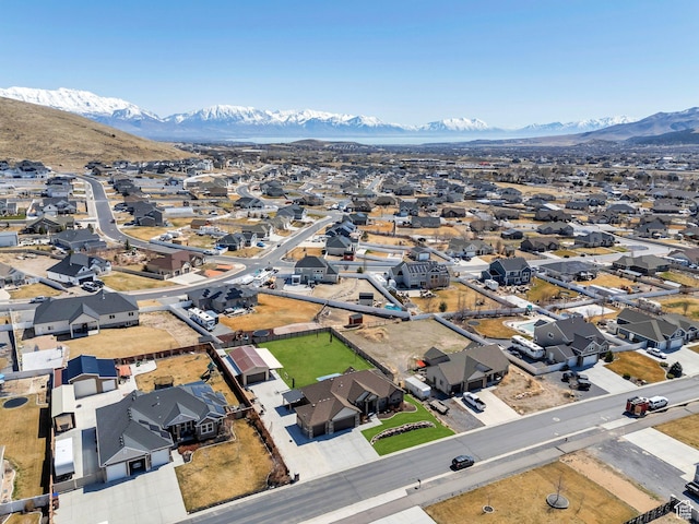 9844 N Faust Station Dr W, Eagle Mountain, UT 84005 - bird's eye view with a residential view and a mountain view