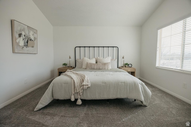 352 S 2000 E, Spanish Fork, UT 84660 - carpeted bedroom featuring baseboards and lofted ceiling