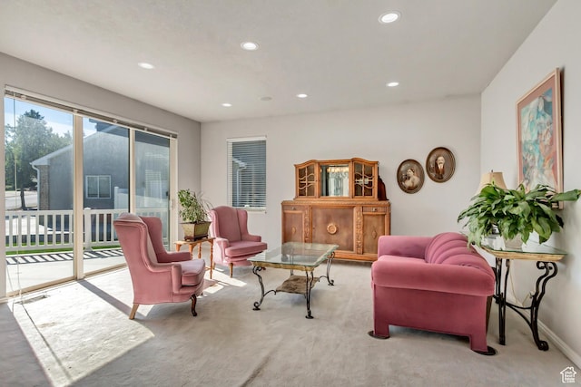 496 E Spruce Glen Rd, Murray, UT 84107 - carpeted living area with recessed lighting and baseboards