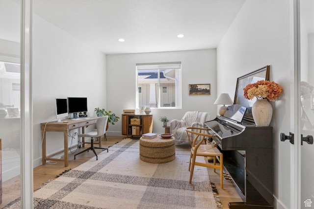 4947 W Evergreen Ln, Highland, UT 84003 - home office featuring recessed lighting, baseboards, and wood finished floors